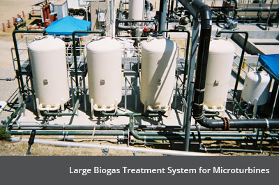 Large Biogas Treatment System for Microturbines