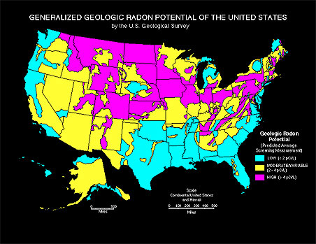 Radon Testing Map